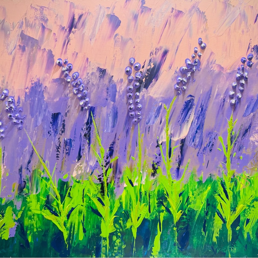 Lavender Fields Abstract Canvas Art